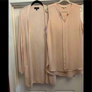 Patti’s Outfit. Blush Tunic and long sweater
